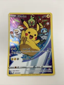 Pikachu SWSH020 Sword & Shield (2020) Black Star Promo Full Art Pokemon TCG NM - Image 1