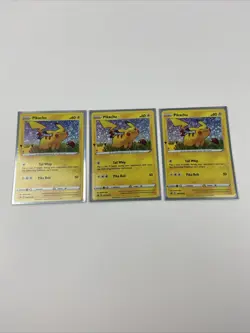 3x Pikachu SWSH039 General Mills 25th Anniversary Black Star Promo Pokemon NM - Image 1