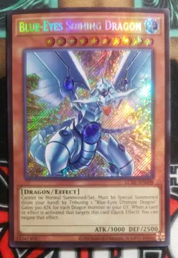 BLUE-EYES SHINING DRAGON SECRET RARE LCKC-EN008 YUGIOH! NM - Image 1