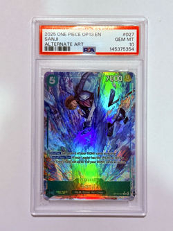 One Piece Carrying On His Will (OP-13) - Sanji Alternate Alt Art Foil PSA 10 ENG - Image 1