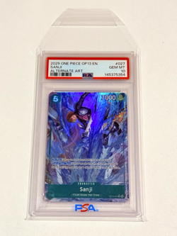 One Piece Carrying On His Will (OP-13) - Sanji Alternate Alt Art Foil PSA 10 ENG - Image 3