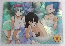 Maron + Bulma CHI-CHI DRAGON BALL Silver Anime ACG Waifu Holo Card HOT SPRING - Image 1