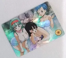 Maron + Bulma CHI-CHI DRAGON BALL Silver Anime ACG Waifu Holo Card HOT SPRING - Image 2