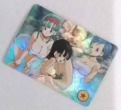 Maron + Bulma CHI-CHI DRAGON BALL Silver Anime ACG Waifu Holo Card HOT SPRING - Image 3