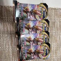 Pokemon TCG Rebel Clash Booster Packs 4 Pack English Cinderace Standard Cards - Image 1