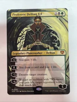 Professor Dellian Fel (Borderless) Secrets of Strixhaven #283 Mythic - Image 1