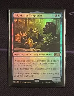 Foil Sai, Master Thopterist NM+ Core Set 2019 M19 - Image 1