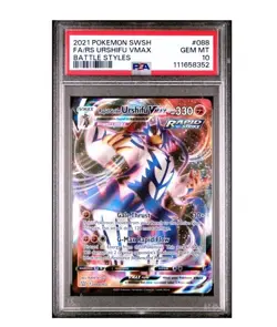 2021 Pokemon Battle Styles Full Art Rapid 088/163 PSA Gem Mint 10 - URSHIFU VMAX - Image 1
