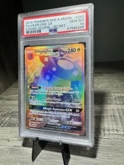 Pokemon Vileplume GX 250/236 Secret SM Cosmic Eclipse PSA 10 GEM MINT - Image 2