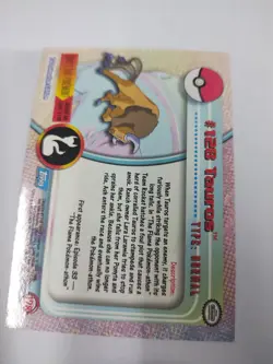 2000 Topps Pokemon TV Animation Edition Series 3 Non Holo #128 Tauros - Image 2