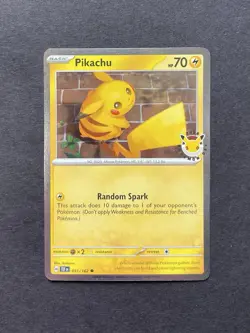 Pokemon TCG Pikachu 051/162 30th Anniversary 2026 Pokemon Day Promo Cosmos Holo - Image 1