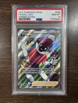 Ball Guy 2021 Pokemon Shining Fates - Trainer - Full Art - #065 PSA 10 - Image 1