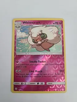 Pokemon 2019 Cosmic Eclipse Whimsicott 148/236 Reverse Holofoil Rare LP - Image 1