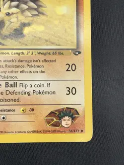 Brock's Sandslash 36/132 Uncommon Gym Challenge Pokemon TCG 1999 WOTC Vintage MP - Image 5