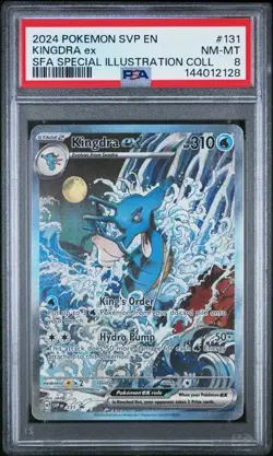 2024 POKEMON SVP EN-SV BLACK STAR PROMO #131 KINGDRA EX PSA 8 - Image 1