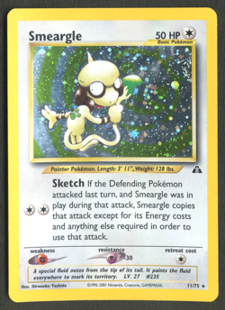 Pokemon TCG: Smeargle 11/75 Neo Discovery WoTC Holo Rare - Image 1