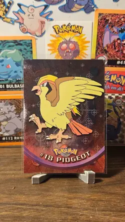 Pokemon Pidgeot #18 Topps 1999 TV Animation Holo Foil Topps Black Logo MP *SP* - Image 1