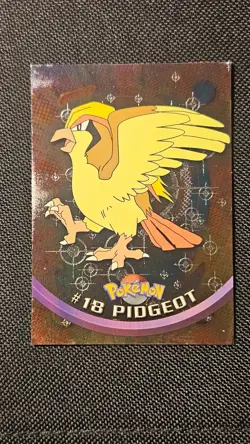 Pokemon Pidgeot #18 Topps 1999 TV Animation Holo Foil Topps Black Logo MP *SP* - Image 2