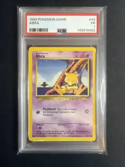 PSA 1 1999 ABRA POKEMON BASE SET UNLIMITED #43 - Image 1
