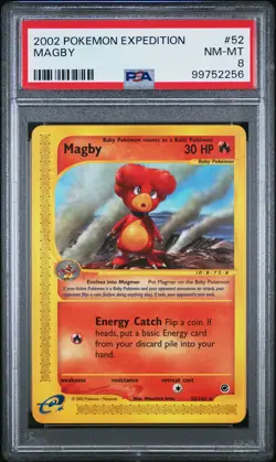 2002 POKEMON EXPEDITION #52 MAGBY PSA 8 - Image 1