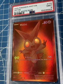 2025 Pokemon Black Bolt Victini #171 BLK EN GEM MT PSA 9 Black White Rare - Image 3