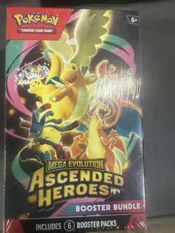 New Sealed Pokemon TCG: Mega Evolution-Ascended Heroes Booster Bundle (6 Packs) - Image 1