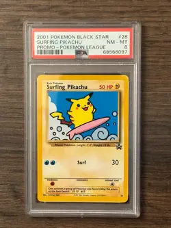 Pokemon Black Star Surfing Pikachu Pokemon League Promo PSA 8 # 68566097 - Image 3