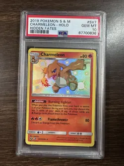 Charmeleon 2019 Pokemon Sun & Moon Hidden Fates Holo Hidden Fates #SV7 PSA 10 - Image 1