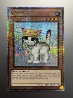 Yugioh - Rescue Cat Quarter Century Secret Rare RA02-EN001, Near Mint, 1st Ed - Image 1