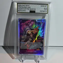 Super Rare One Piece Trafalgar Law OP12-073 Legacy of the Master Holo AGS 10 - Image 1