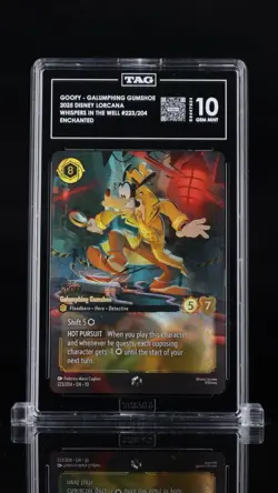 Lorcana TAG 10 Whispers in the Well Goofy Galumphing Gumshoe Enchanted 223 - Image 1
