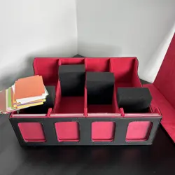 1800+ Card Deck Case for Trading Cards, Magnetic Card Storage Box Black Red - Image 2