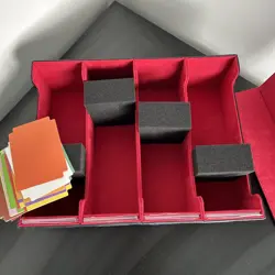 1800+ Card Deck Case for Trading Cards, Magnetic Card Storage Box Black Red - Image 3