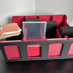 1800+ Card Deck Case for Trading Cards, Magnetic Card Storage Box Black Red - Image 5
