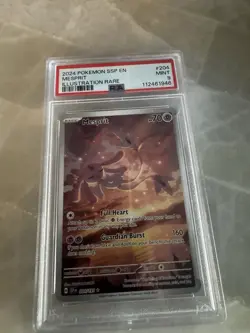Mespirit Surging Sparks #204/191 Rare Pokemon Card Illustration PSA 9 - Image 1