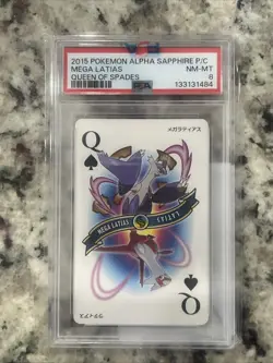 2015 POKEMON ALPHA SAPPHIRE PLAYING CARDS QUEEN OF SPADES MEGA LATIAS - Image 1