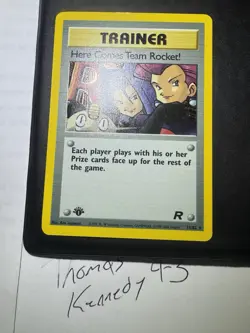 First Edition Here Comes Team Rocket Trainer Card Holo Rare - Image 5