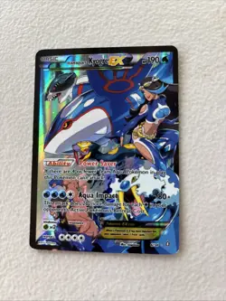 Pokemon TCG Double Crisis Team Aqua's Kyogre EX Full Art Holo Card 6/34 MP - Image 1