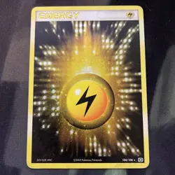 Pokemon Lightening Energy Holo Rare Emerald 104/106 Vintage LP Card - Image 1