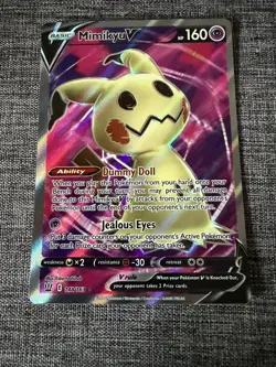 Mimikyu V - 148/163 -Pokemon Battle Styles Sword & Shield Full Art card defected - Image 1
