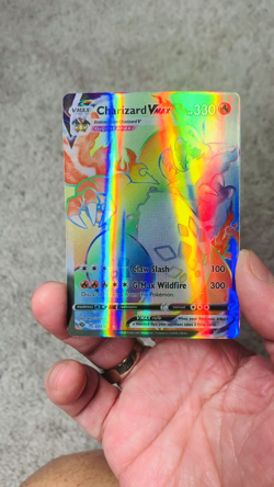 Charizard VMax HP330 Claw Slash #074/073 Rainbow Holo Fan Art Display Card LP - Image 2