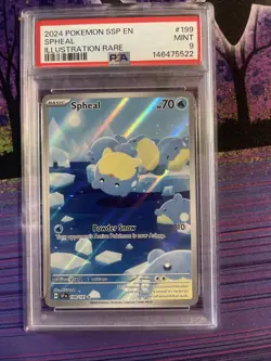 Pokemon TCG Spheal Card Surging Sparks Illustration, 199/191 PSA9 - Image 1