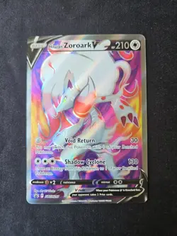 Hisuian Zoroark V SWSH297 Black Star Promo Full Art Holo Card NM Condition - Image 1