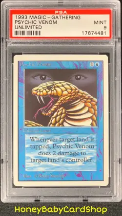 MTG Unlimited Edition 1993 Psychic Venom PSA 9 Mint Old School 93/94 - Image 1