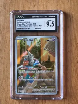 CGC 9.5 Mimikyu Promo 075 Black Star (2024) Paldean Fates ETB Pokemon Card - Image 1