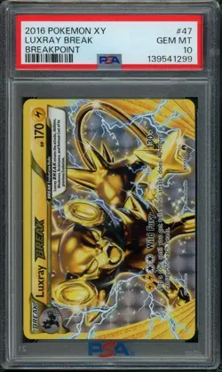 2016 Pokemon Luxray Break #47 XY Breakpoint PSA 10 Gem Mint - Image 1