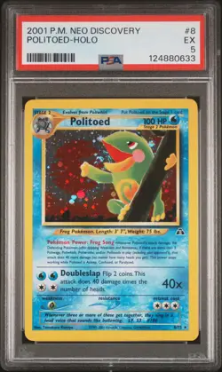 2001 POKEMON NEO DISCOVERY #8 POLITOED-HOLO PSA 5 - Image 1