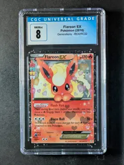 2016 Pokemon FLAREON EX #RC6/RC32 Generations Radiant Coll. Ultra Rare CGC 8 - Image 1