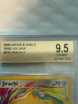 2020 Pokemon Sword and Shield Vivid Voltage 119 Jirachi Amazing Rare PSA BGS 9.5 - Image 2