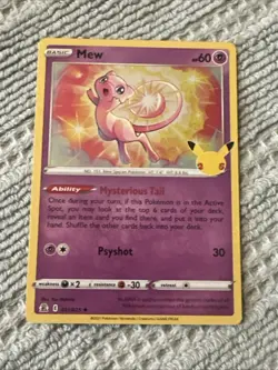 Pokemon TCG Mew 011/025 Celebrations Holo Rare - Image 1